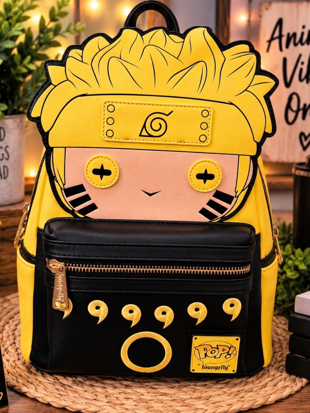 Loungefly Yellow & Black Naruto Shippuden Kids Mini Backpack